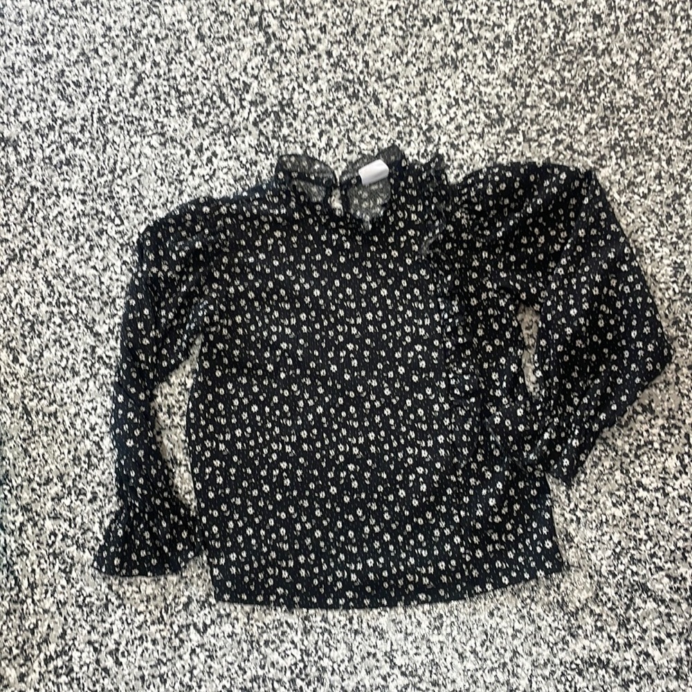 Black floral Zara top size 8